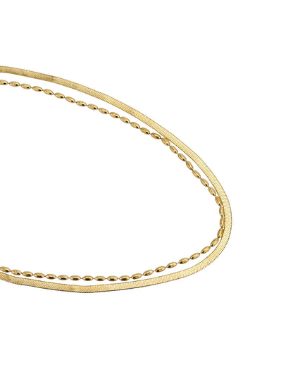 Gold Plated Double Chain Layered Anklet
