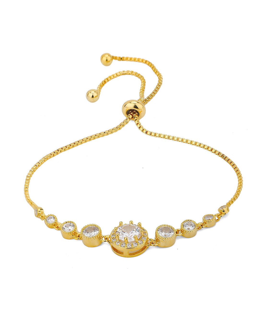 Carlton London Gold Plated-Cz Studded Bracelet For Women