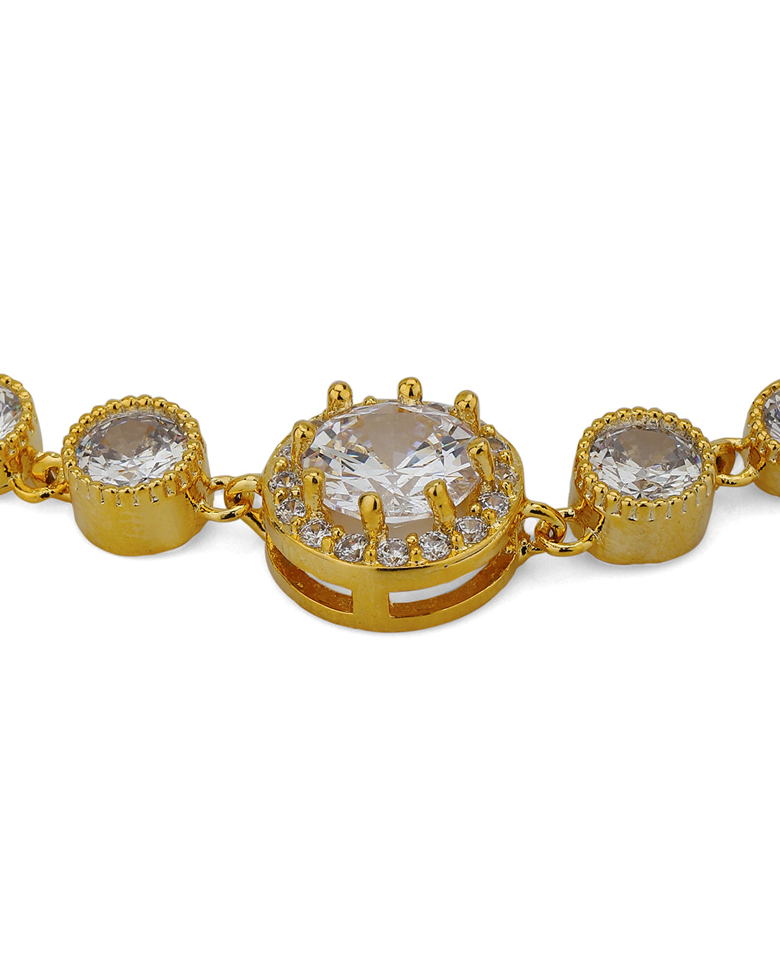 Carlton London Gold Plated-Cz Studded Bracelet For Women