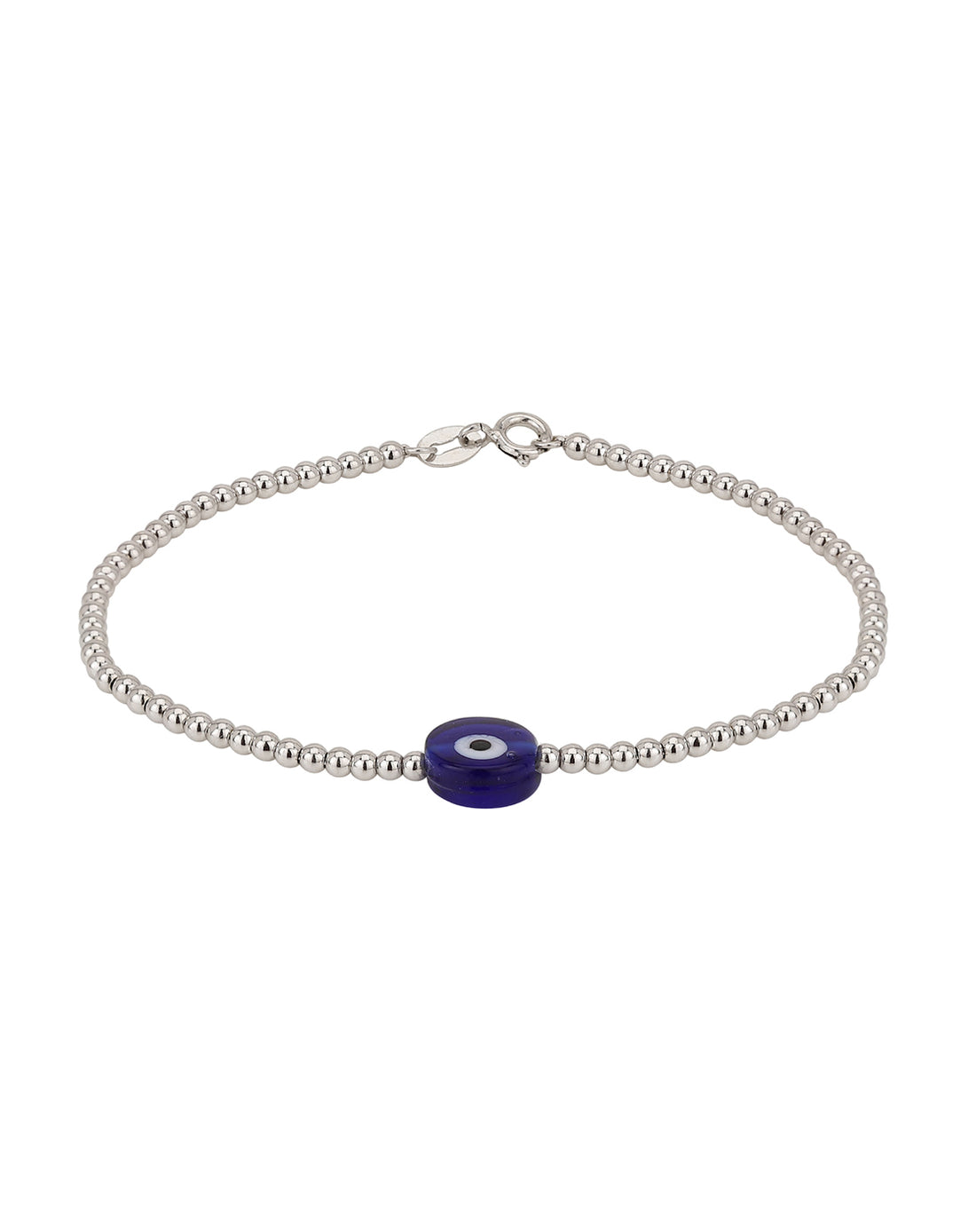Carlton London Rhodium Plated Evil Eye Bracelet
