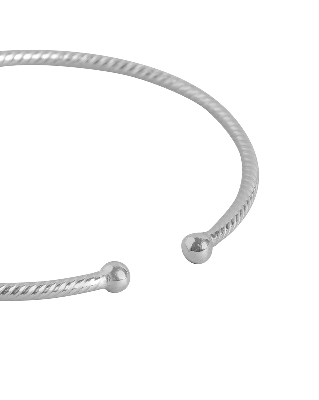 Carlton London Cz Studded Rhodium Plated Cuff Floral Bracelet For Women