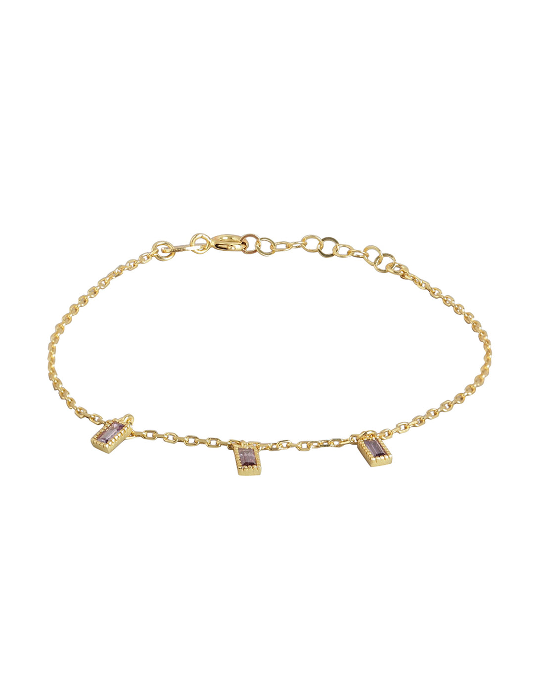 Carlton London Gold Plated Cz Studded Charm Bracelet For Women