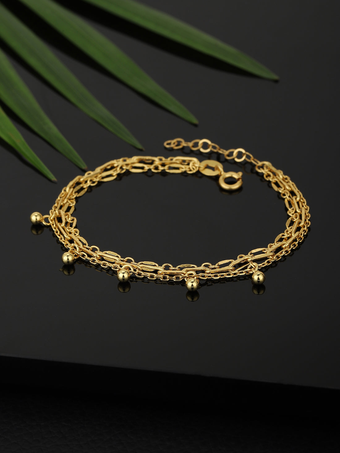 Carlton London Gold Plated Multistrand Bracelet
