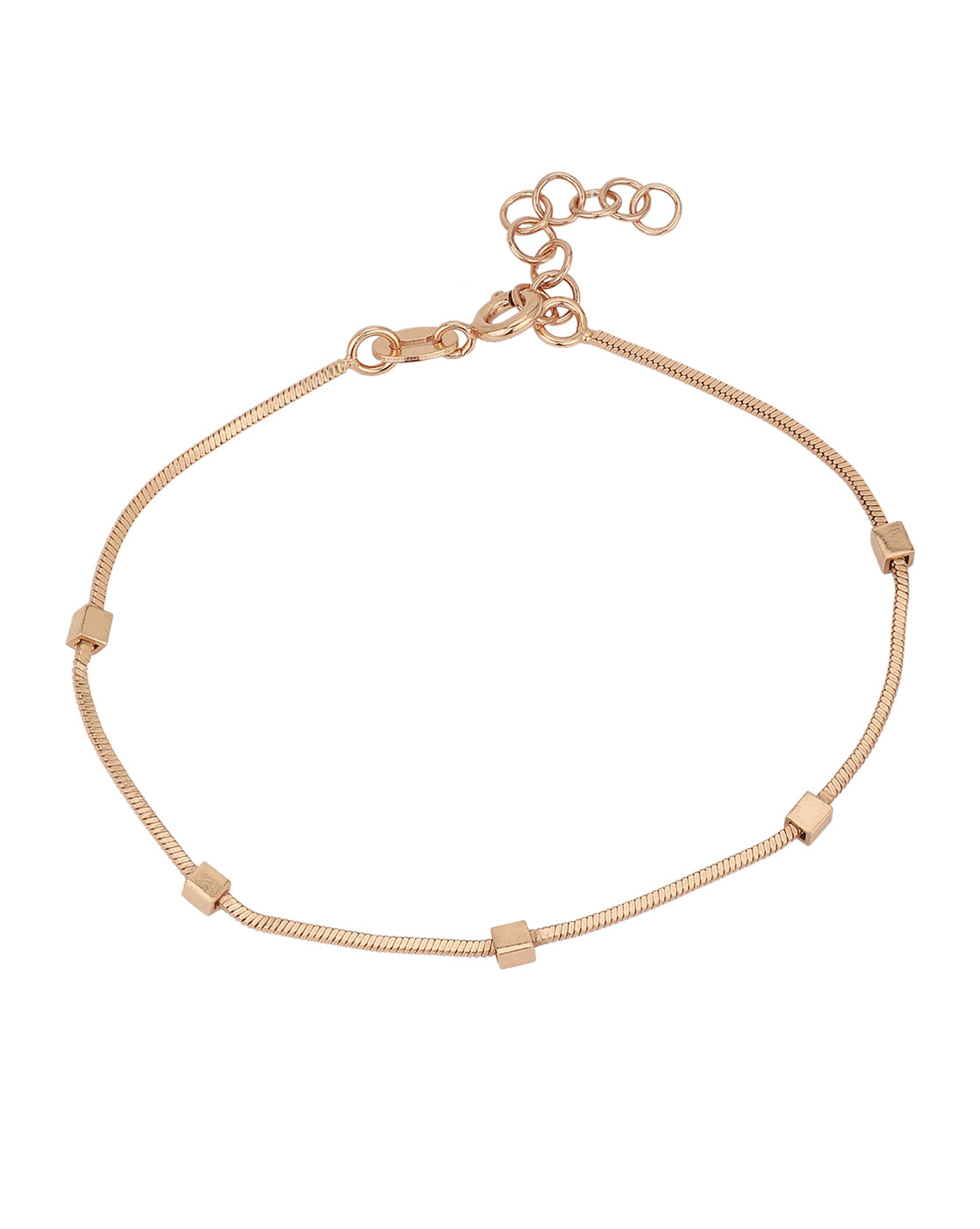 Carlton London Rose Gold Plated Charm Bracelet For Women