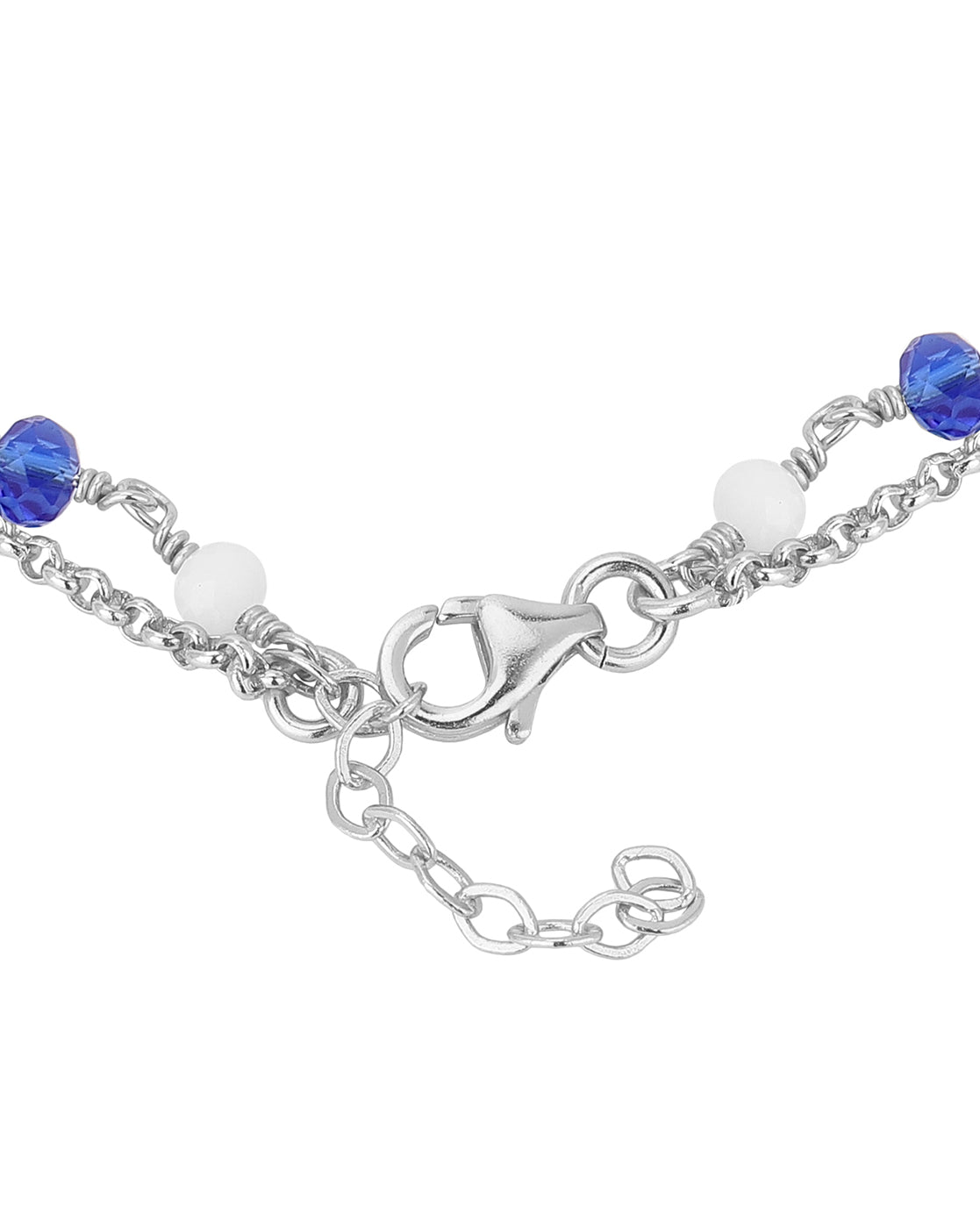 Carlton London Rhodium Plated Charm Bracelet For Women