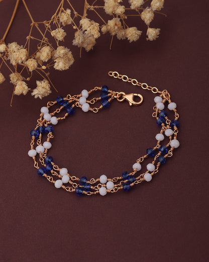 Carlton London Rose Gold Plated Charm Bracelet For Women