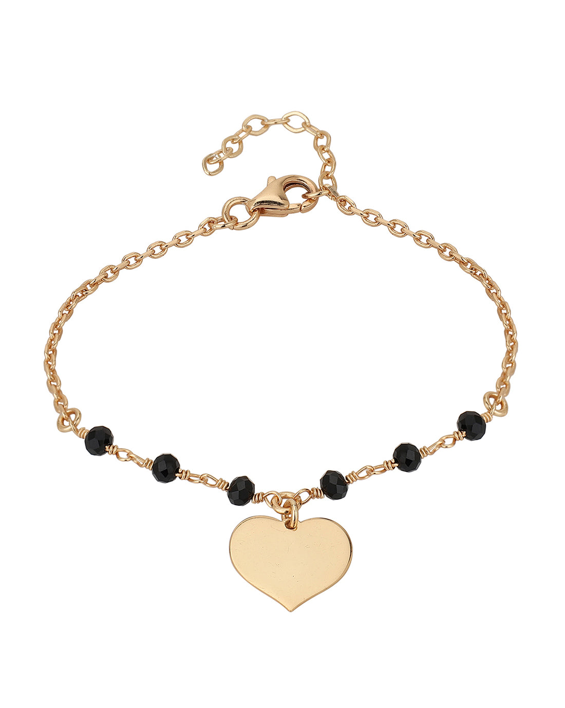 Carlton London Rose Gold Plated Heart Charm Bracelet For Women