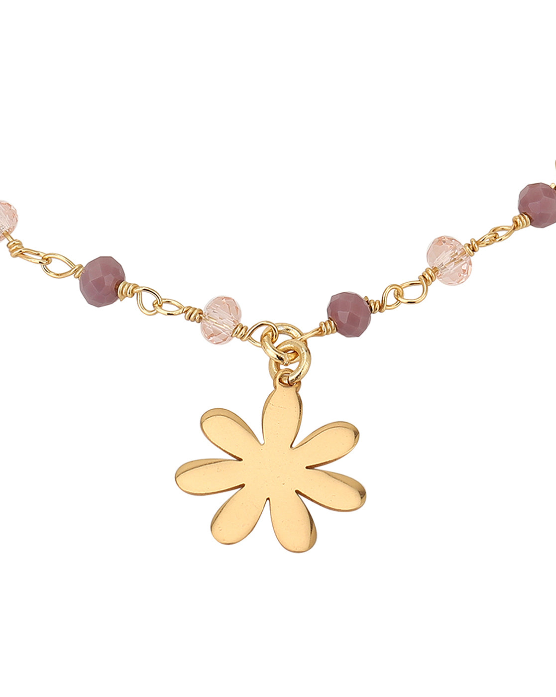 Carlton London Rose Gold Plated Charm Bracelet For Women