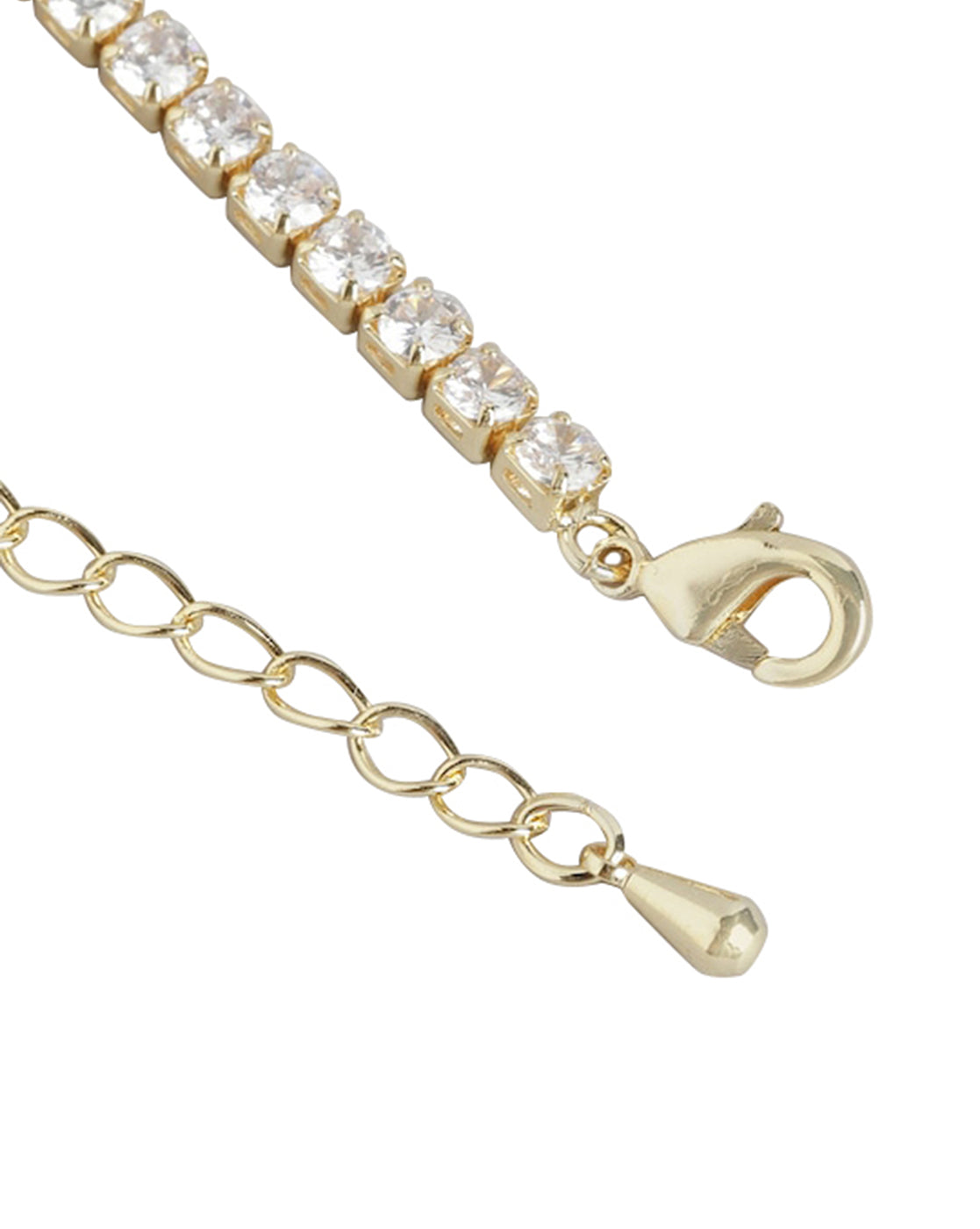 Gold Plated With Cz Stylish Adjustable Bracelet For Women