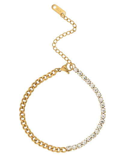 Gold Plated CZ Adjustable Bracelet for women