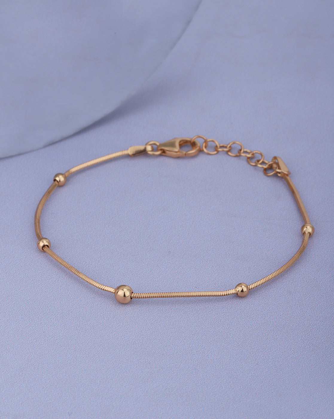 18kt Rose Gold Plated with Ball Charm Bracelet for women