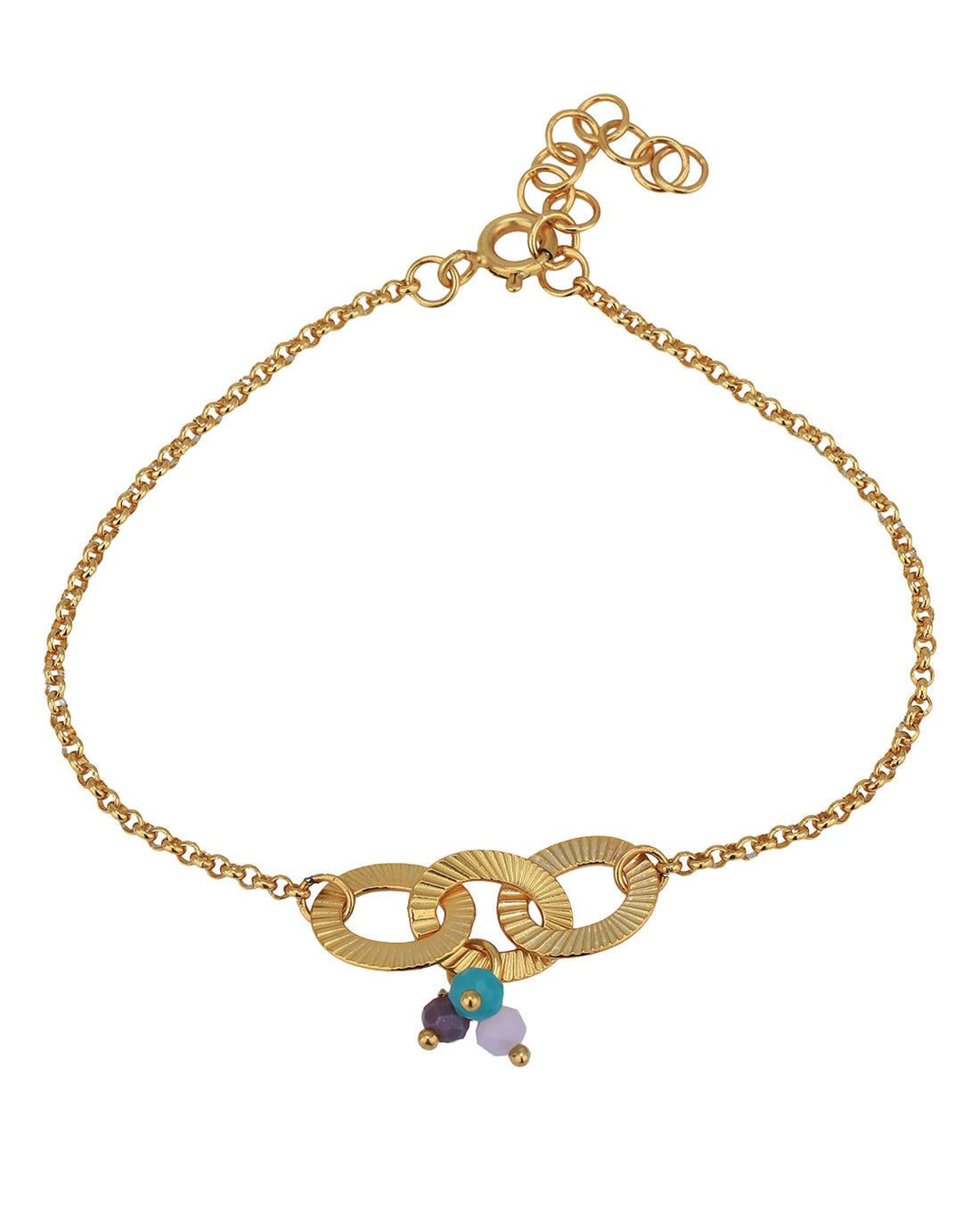 18kt Gold Plated with Glass Bead Charm Bracelet