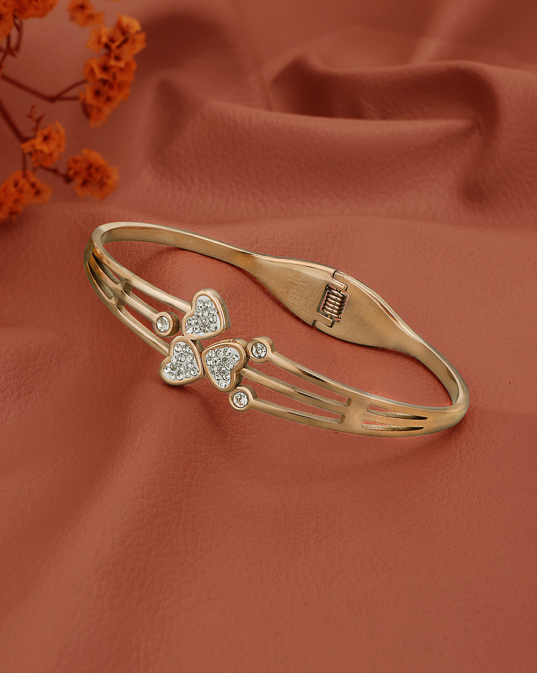 Rose Gold Plated with CZ Heart Bracelet