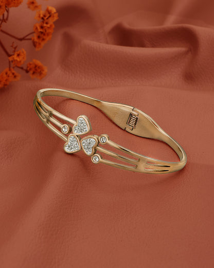 Rose Gold Plated with CZ Heart Bracelet