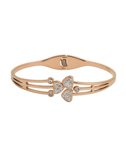 Rose Gold Plated with CZ Heart Bracelet