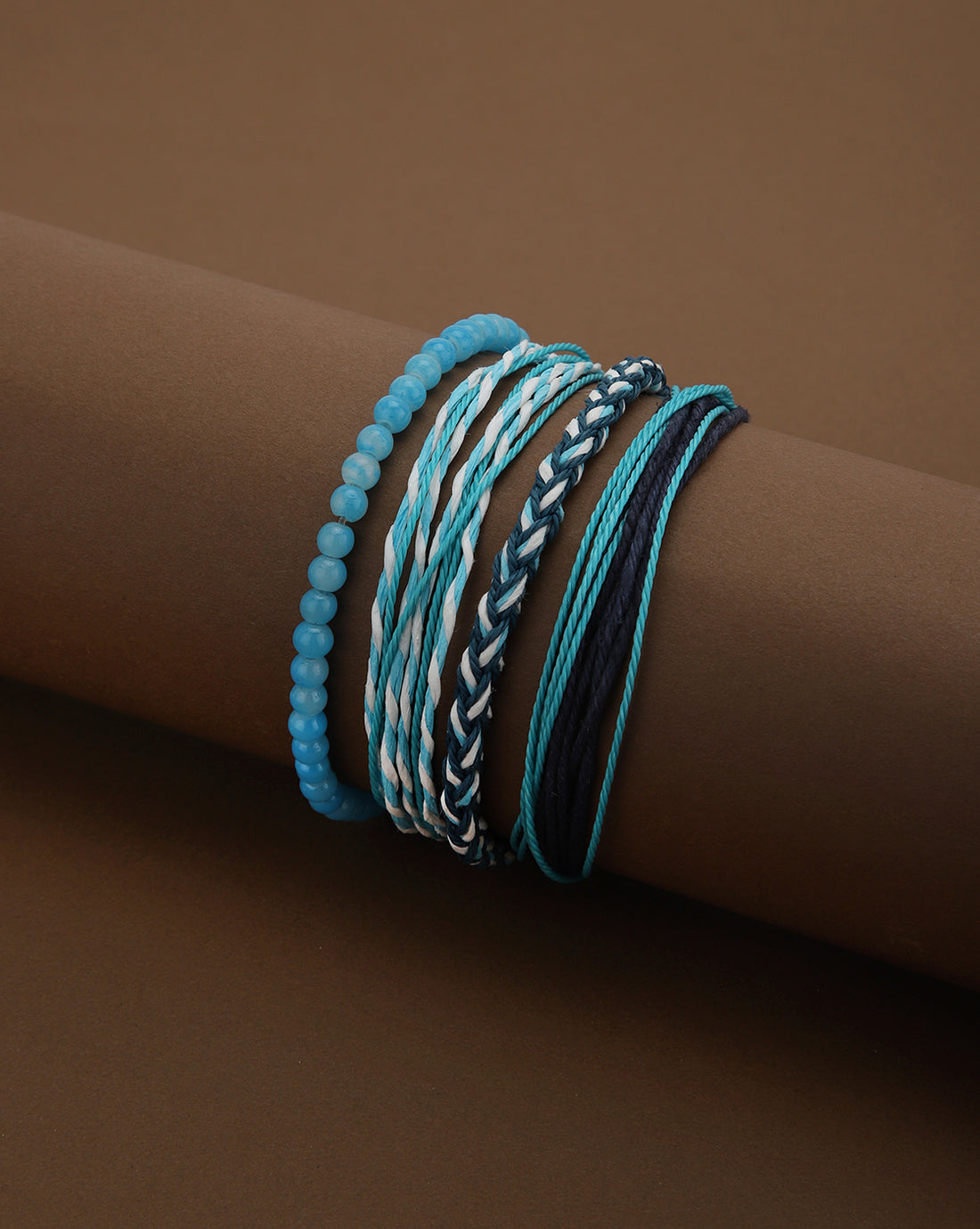 Multi Coloured Set of 4 Braided Stacking Friendship Bracelet