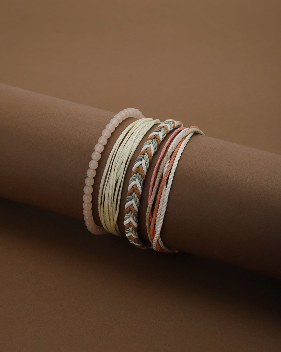 Multi Coloured Set of 4 Braided Stacking Friendship Bracelet