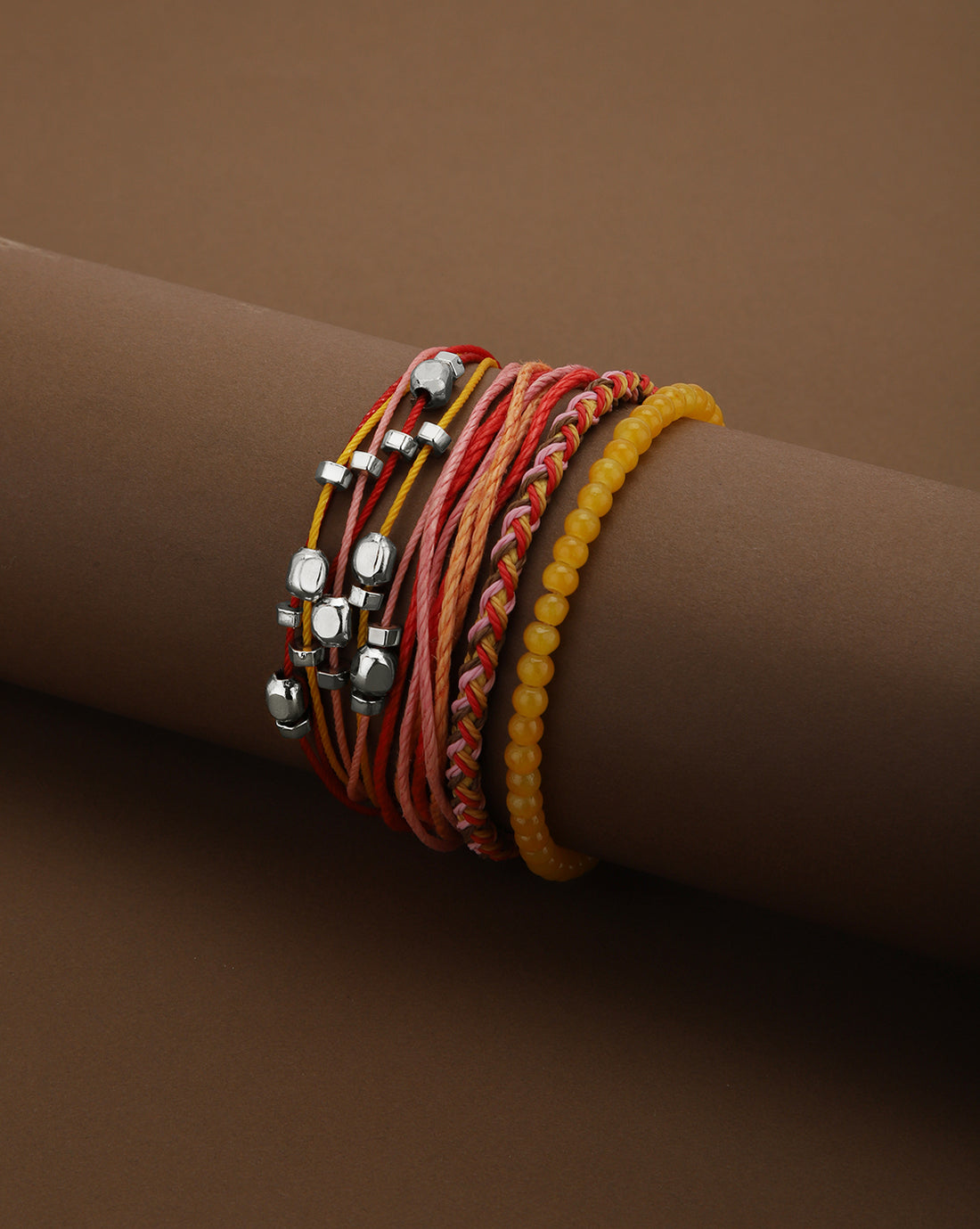 Multi Coloured Set of 4 Braided Stacking Friendship Bracelet