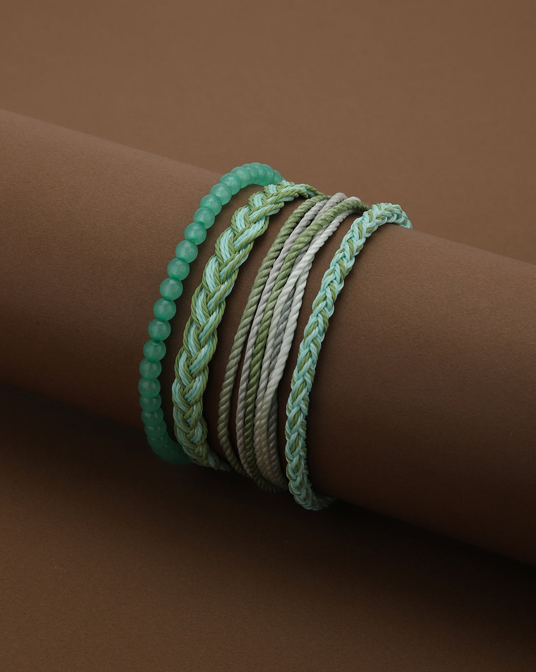 Multi Coloured Set of 4 Braided Stacking Friendship Bracelet