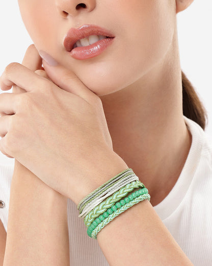 Multi Coloured Set of 4 Braided Stacking Friendship Bracelet