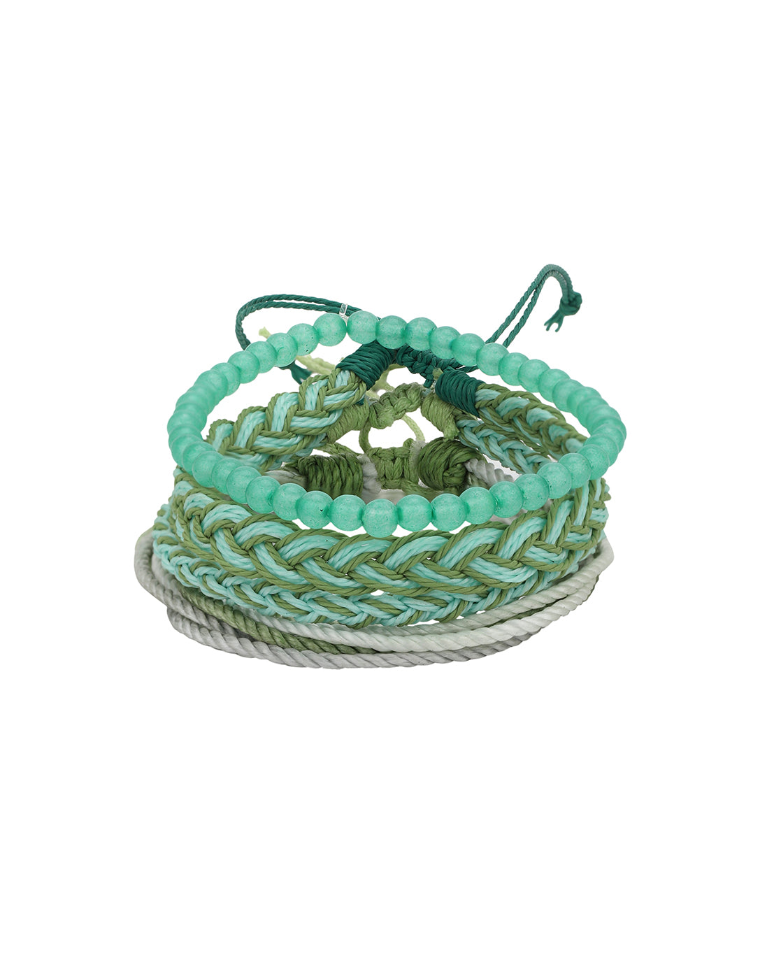 Multi Coloured Set of 4 Braided Stacking Friendship Bracelet