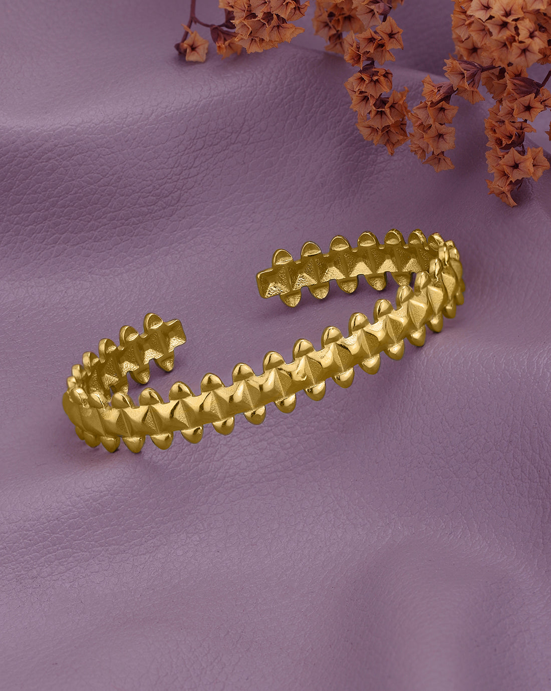 18kt Gold Plated Stainless Steel Cuff Bracelet