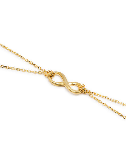 18kt Gold Plated Double Chain Infinity Charm Bracelet