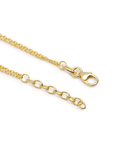 18kt Gold Plated Double Chain Infinity Charm Bracelet