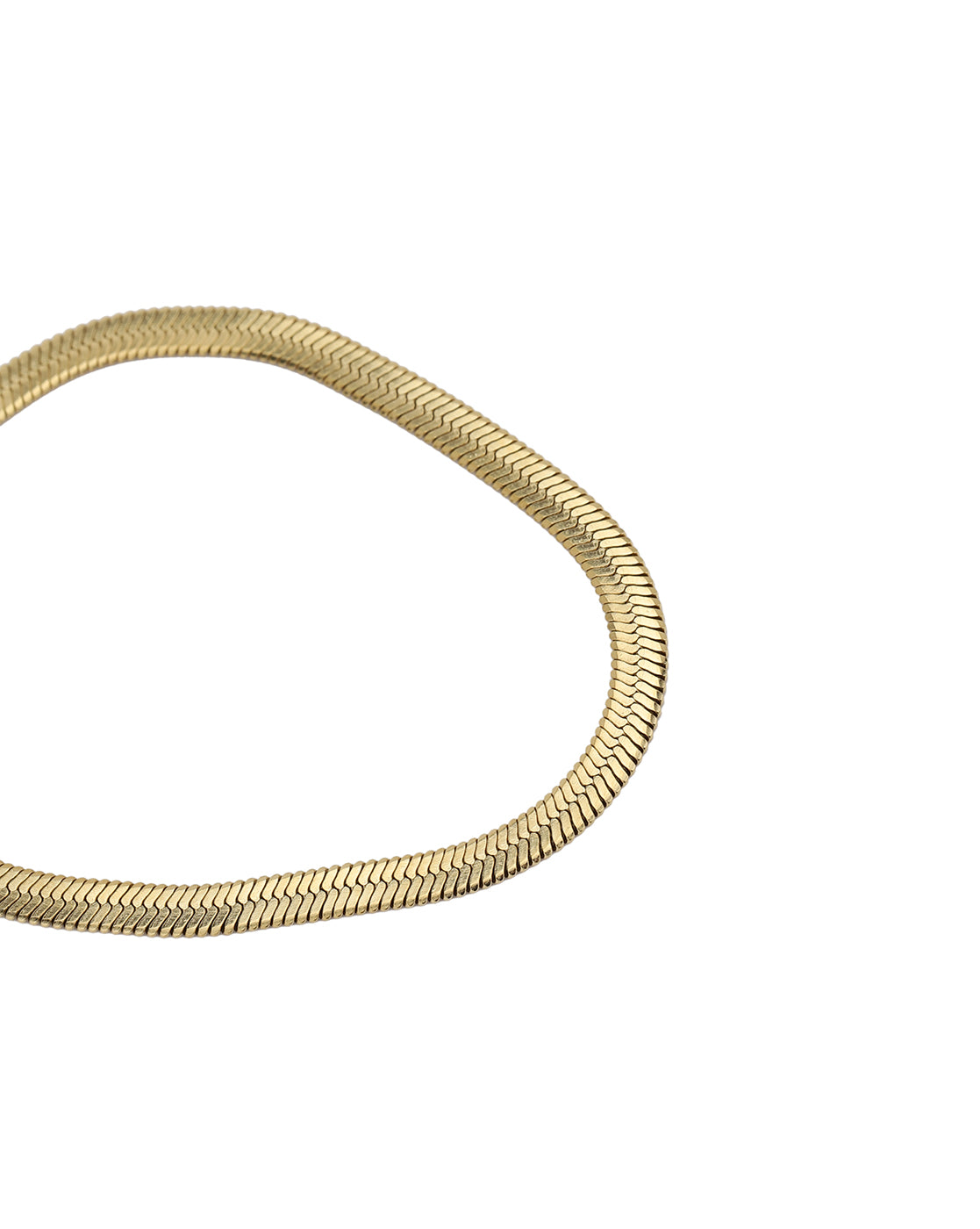 Gold Plated Heart Charm Snake Bracelet