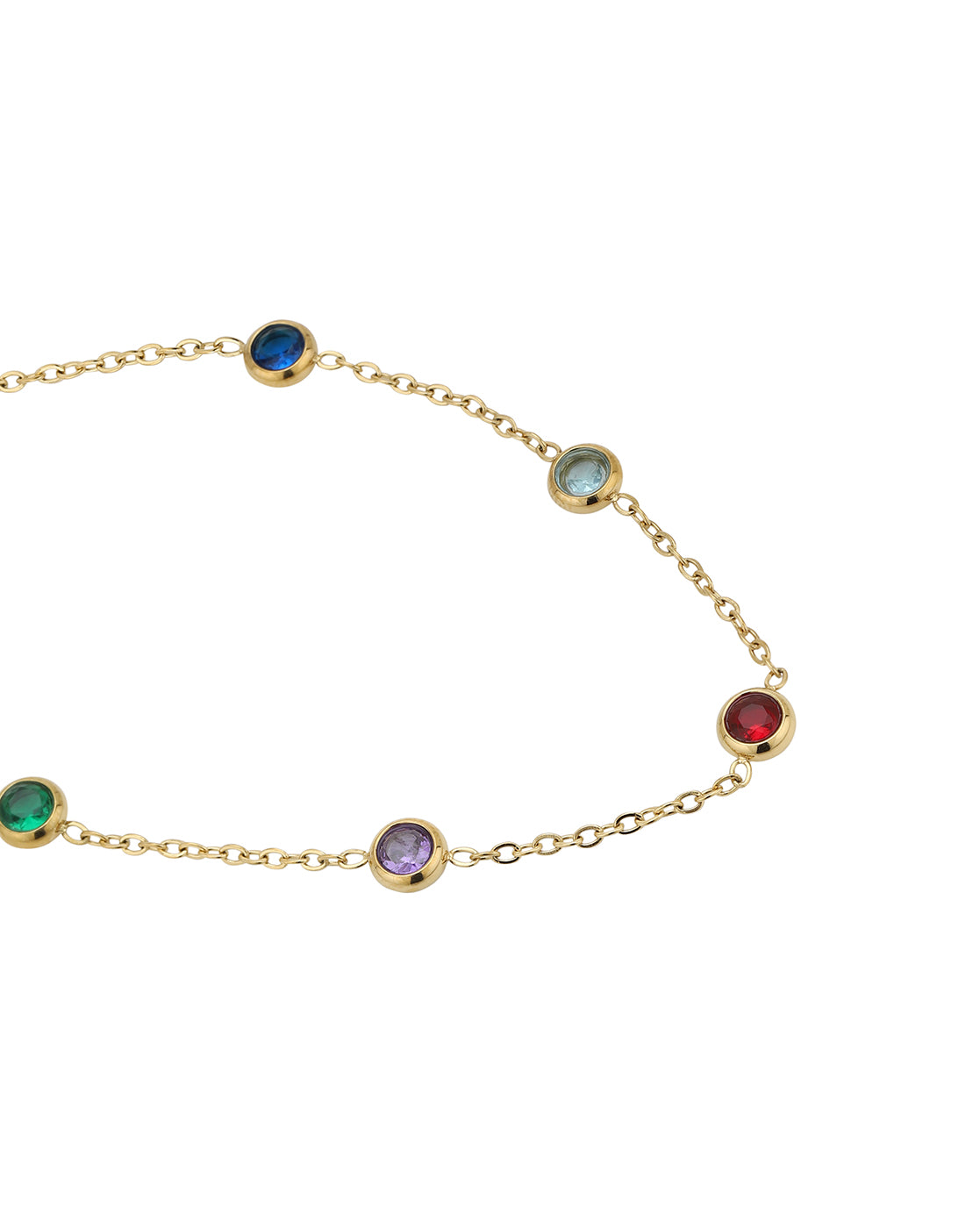 Gold Plated Multi Color CZ Wraparound Bracelet