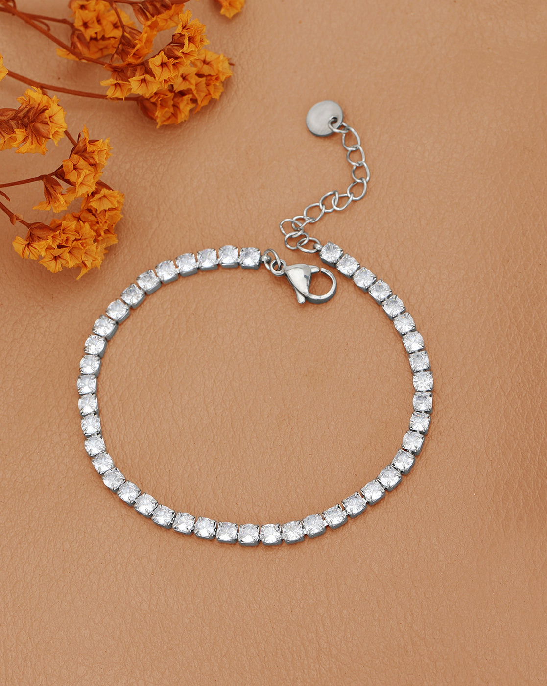 Silver Plated CZ Wraparound Tennis Bracelet