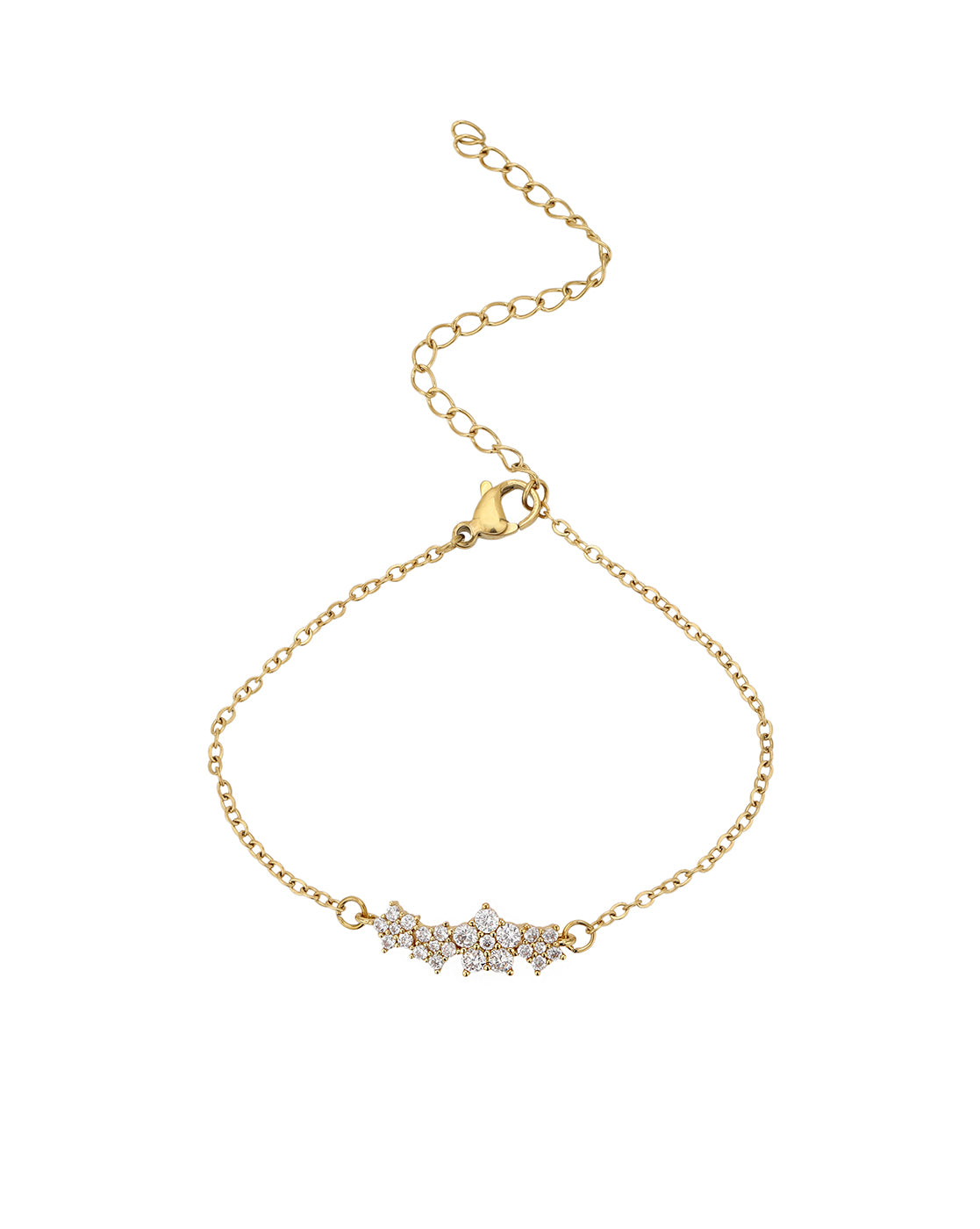 Gold Plated CZ Floral Wraparound Bracelet