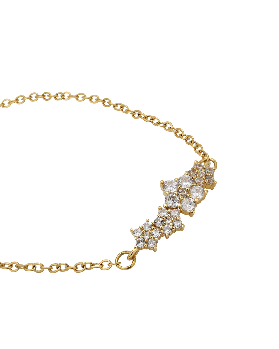Gold Plated CZ Floral Wraparound Bracelet