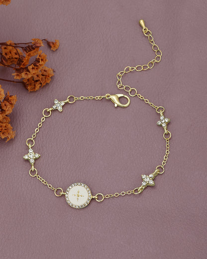 Gold Plated CZ Multiple Star Wraparound Bracelet