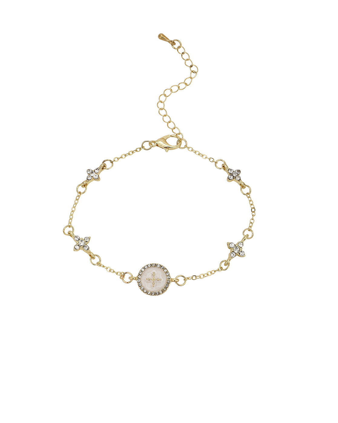 Gold Plated CZ Multiple Star Wraparound Bracelet