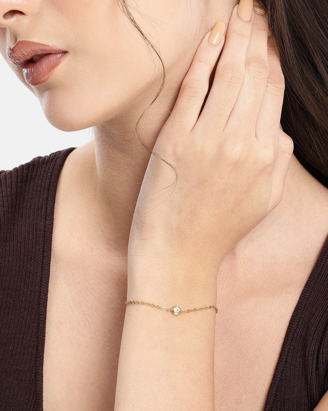 Gold Plated CZ Wraparound Bracelet