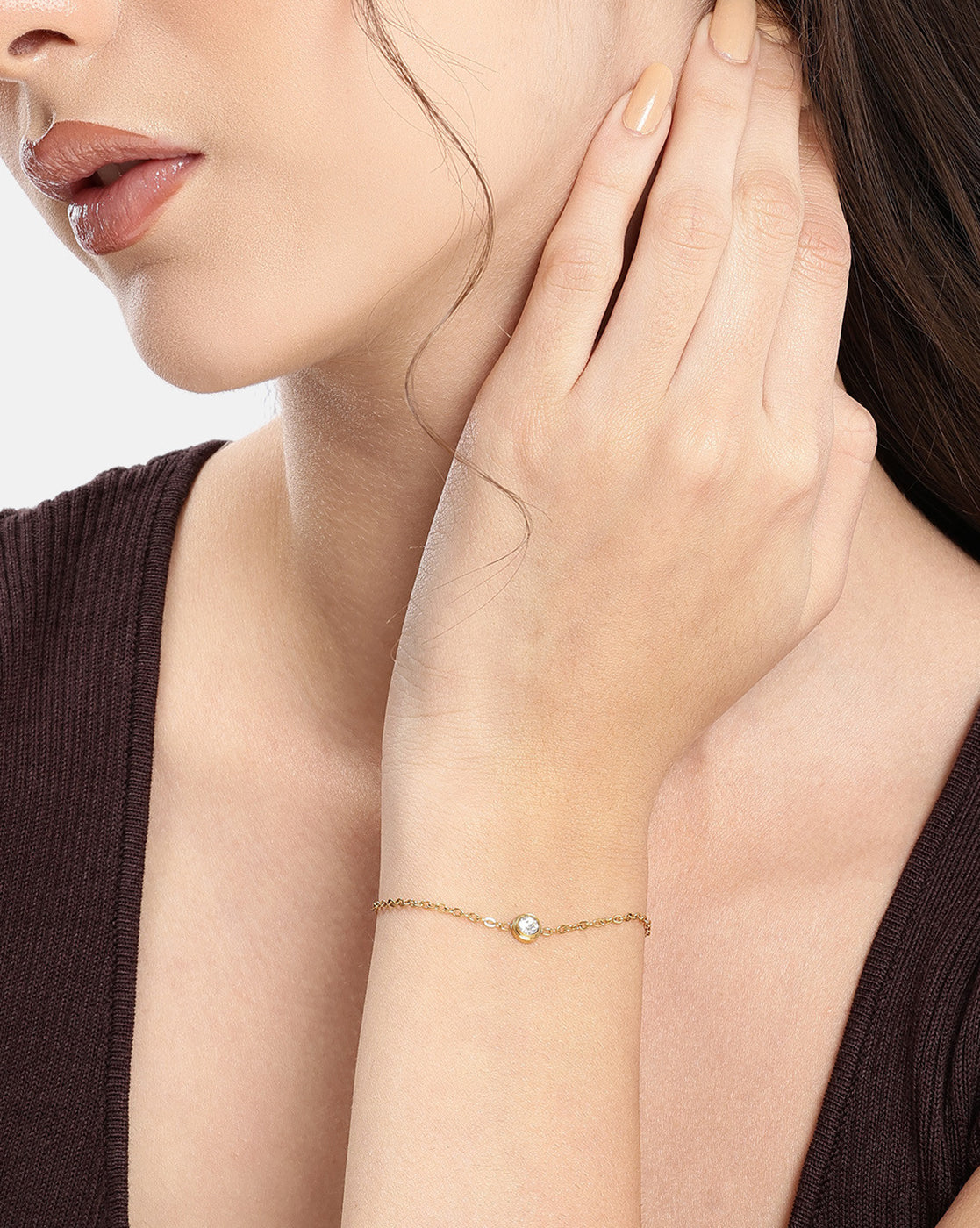 Gold Plated CZ Wraparound Bracelet