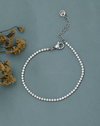 Silver Plated CZ Wraparound Tennis Bracelet