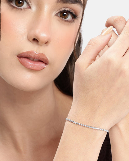 Silver Plated CZ Wraparound Tennis Bracelet
