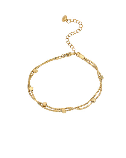 Gold Plated Double Chain Wraparound Bracelet