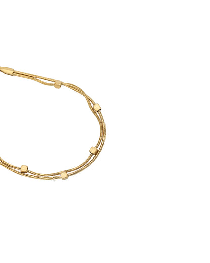 Gold Plated Double Chain Wraparound Bracelet