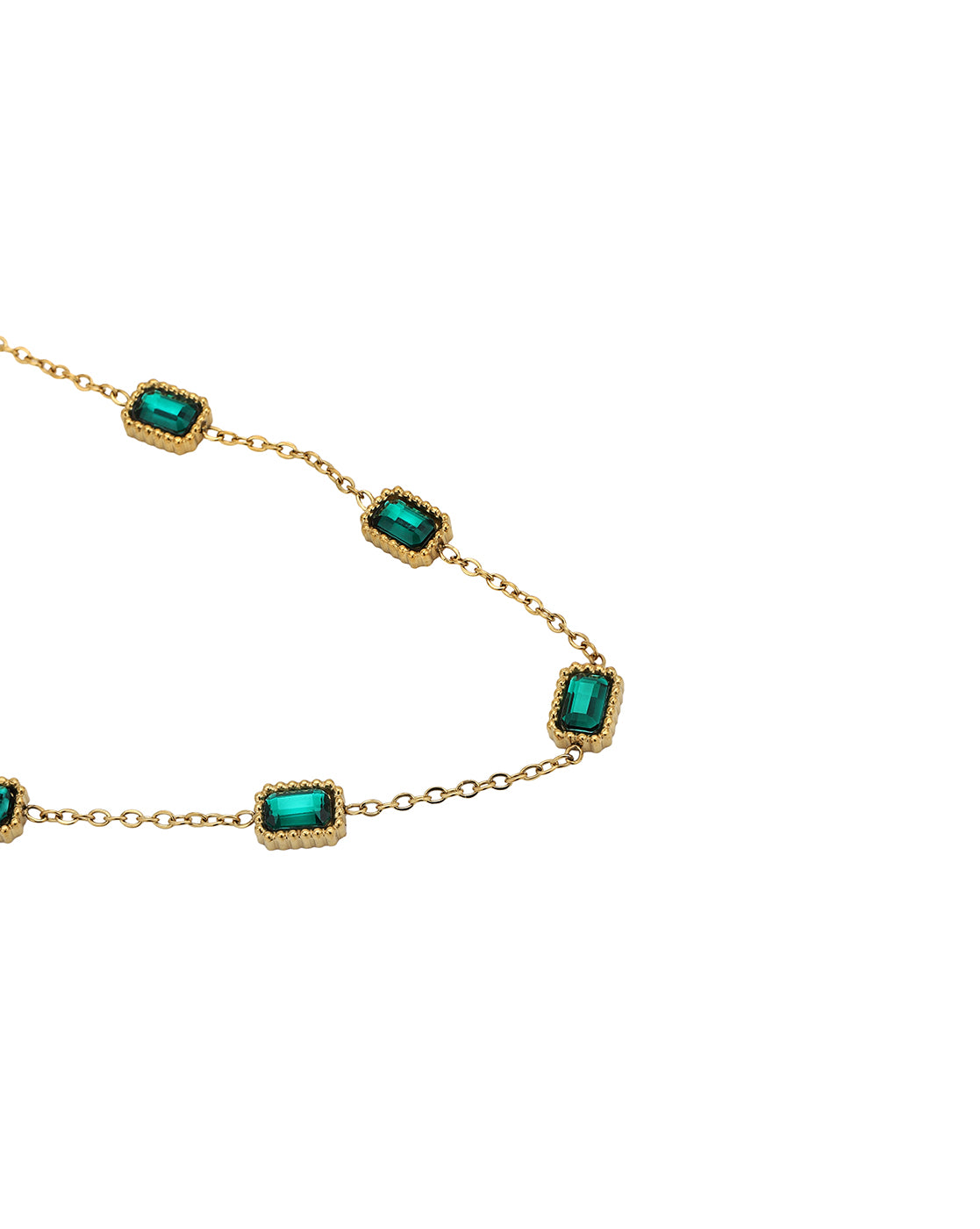 Gold Plated CZ Green Studded Wraparound Bracelet