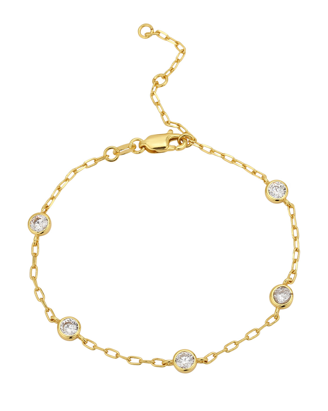 Gold Plated CZ Link Bracelet