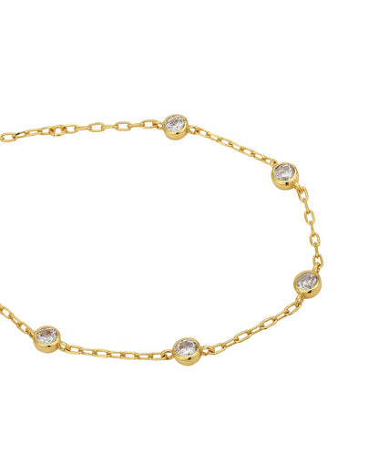 Gold Plated CZ Link Bracelet