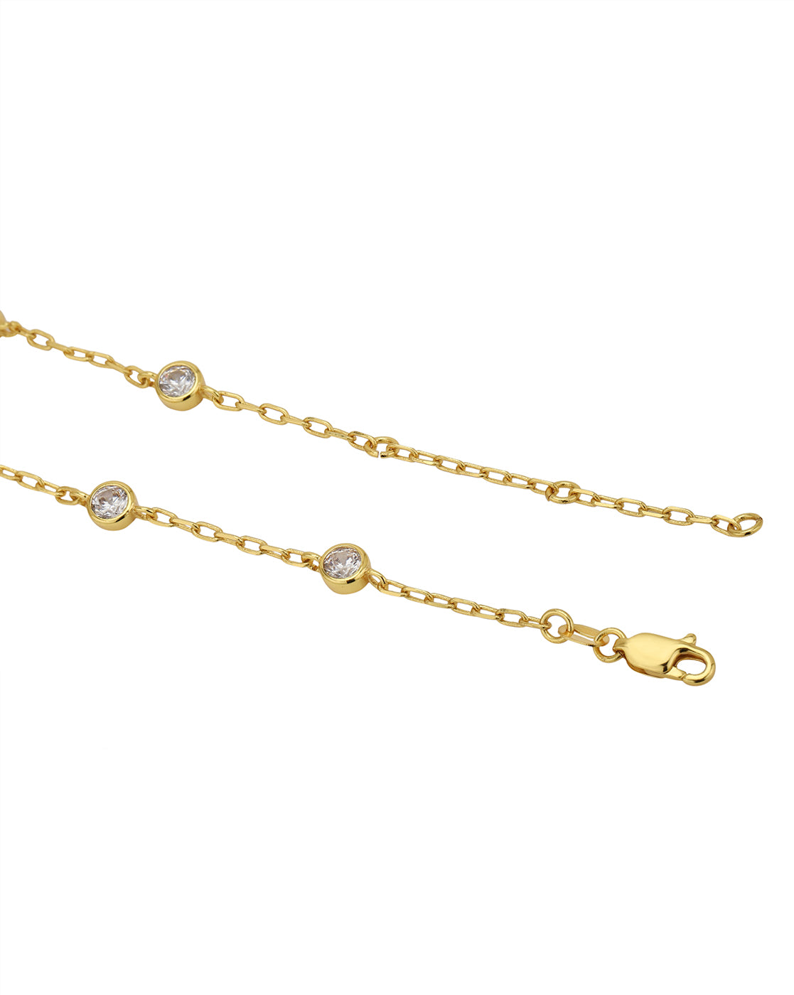 Gold Plated CZ Link Bracelet