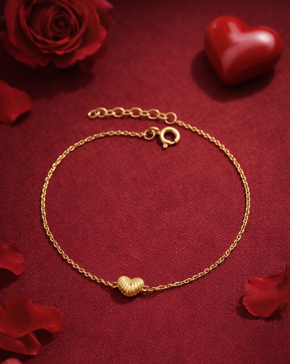 18kt Gold Plated Heart Wraparound Bracelet