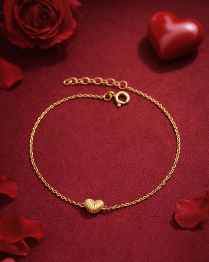 18kt Gold Plated Heart Wraparound Bracelet