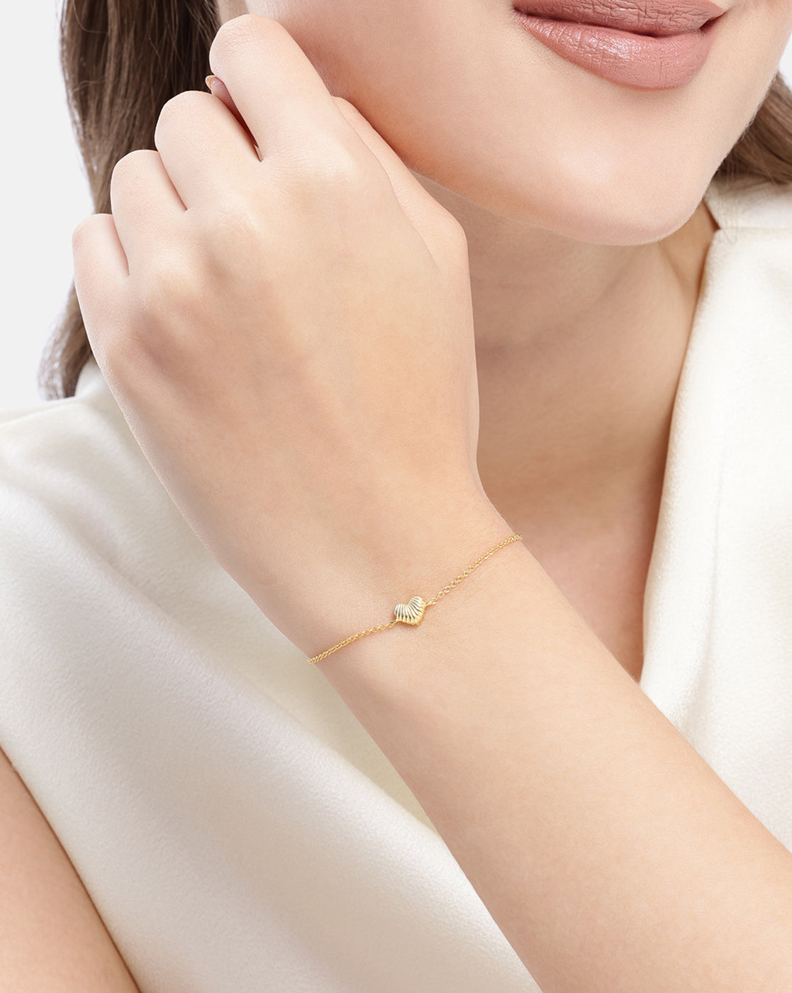 18kt Gold Plated Heart Wraparound Bracelet