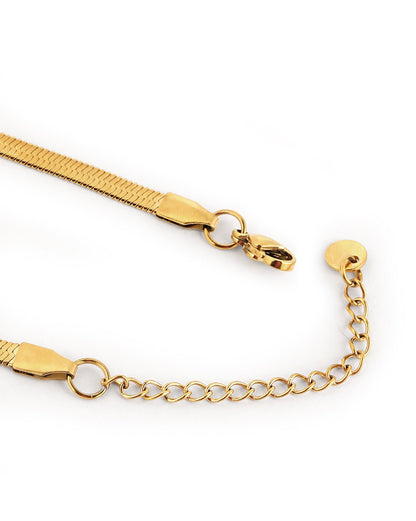 18kt Gold Plated Bow Charm Adjustable Snake chain Bracelet