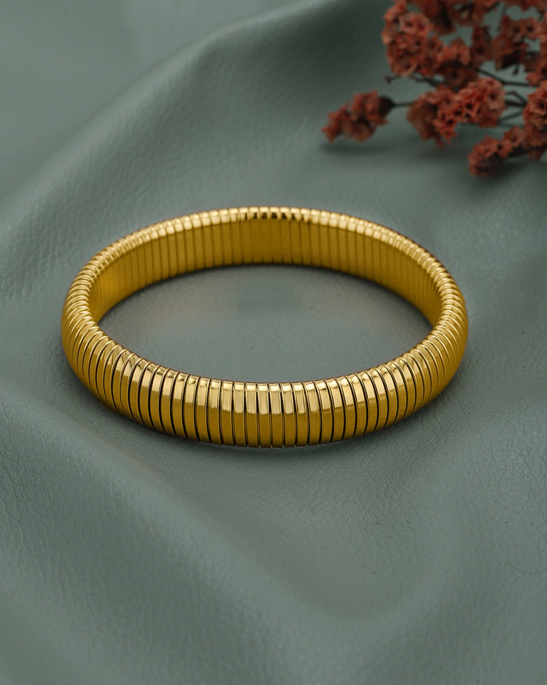 18kt Gold Plated Snake Texture Supple Bracelet